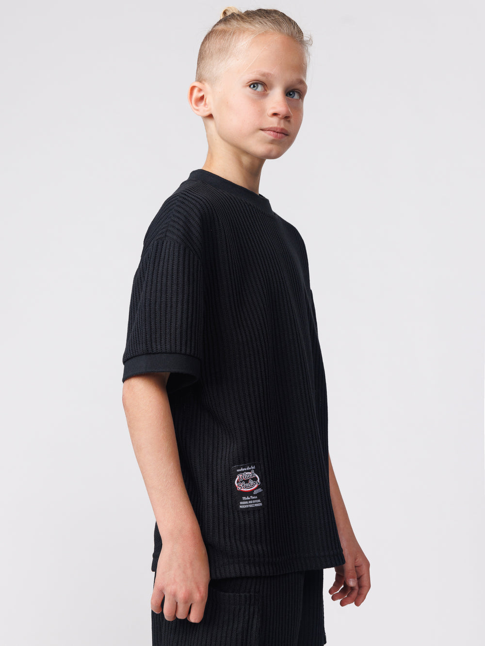 חולצה קצרה סריג לילד Black Studios