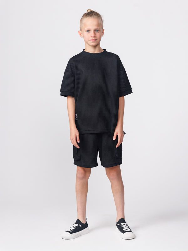 חולצה קצרה סריג לילד Black Studios