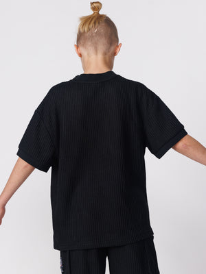 חולצה קצרה סריג לילד Black Studios