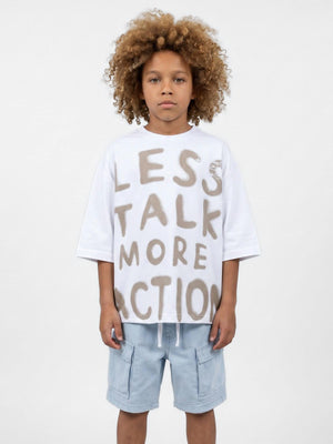 טי שירט לילד  LESS TALK
