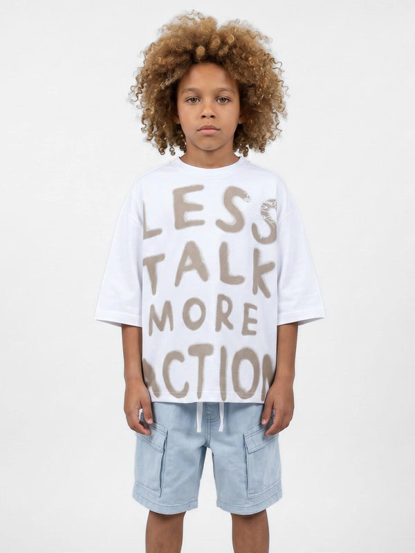טי שירט לילד  LESS TALK