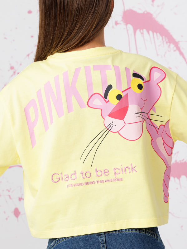 טי שירט קצרה לילדה PINK PANTHER