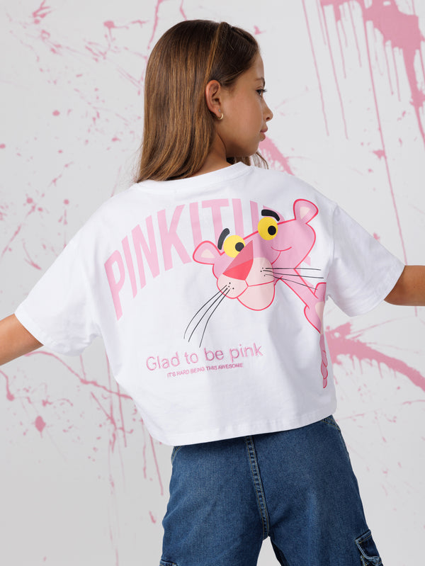 טי שירט קצרה לילדה PINK PANTHER