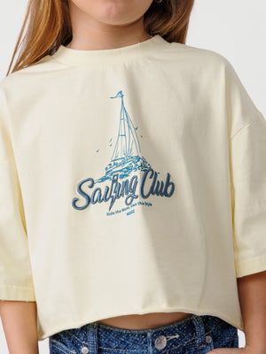 טי שירט קרופ לילדה surfing club