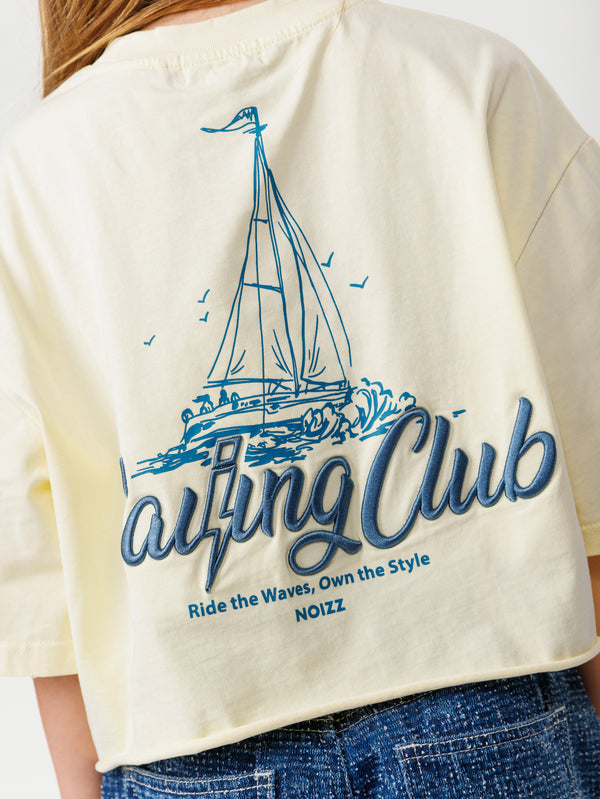 טי שירט קרופ לילדה surfing club