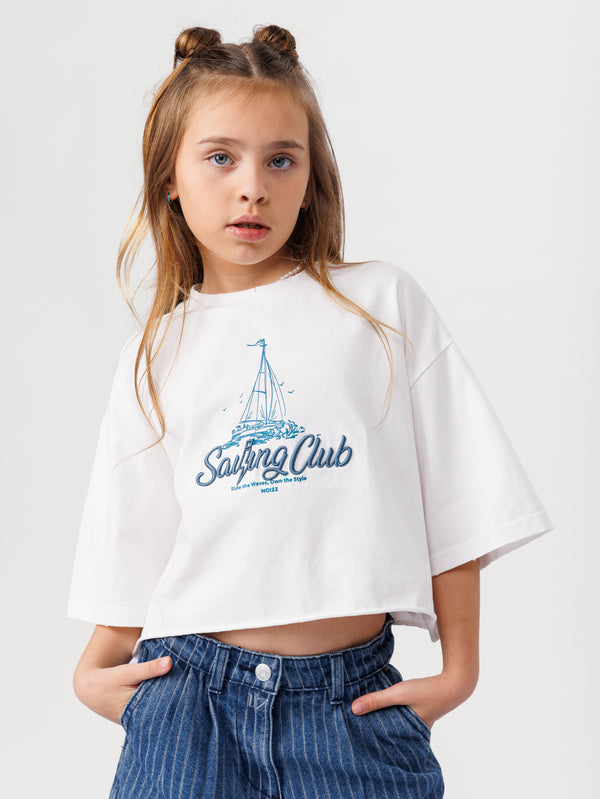 טי שירט קרופ לילדה surfing club