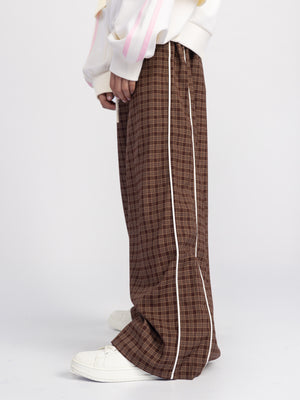 מכנסיים רחבים משובצים לילדה