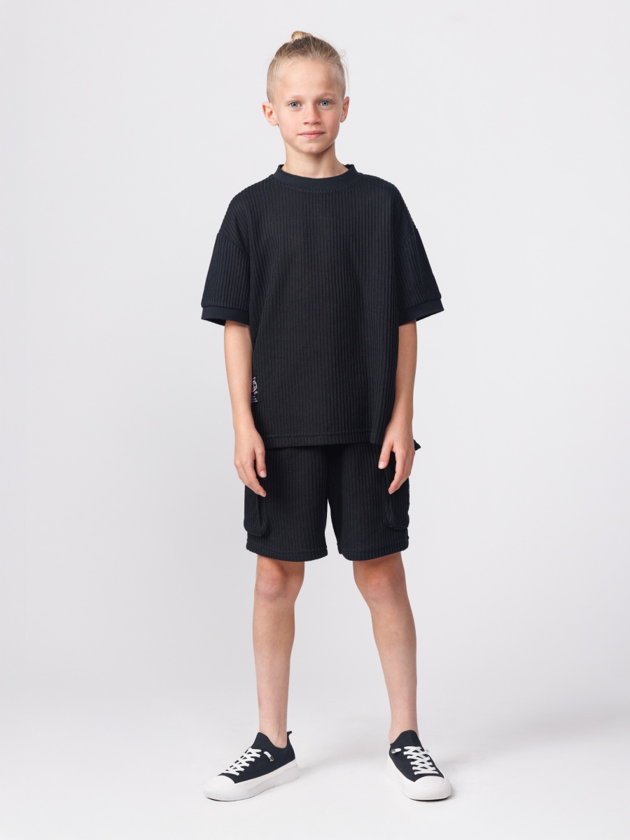 חולצה קצרה סריג לילד Black Studios