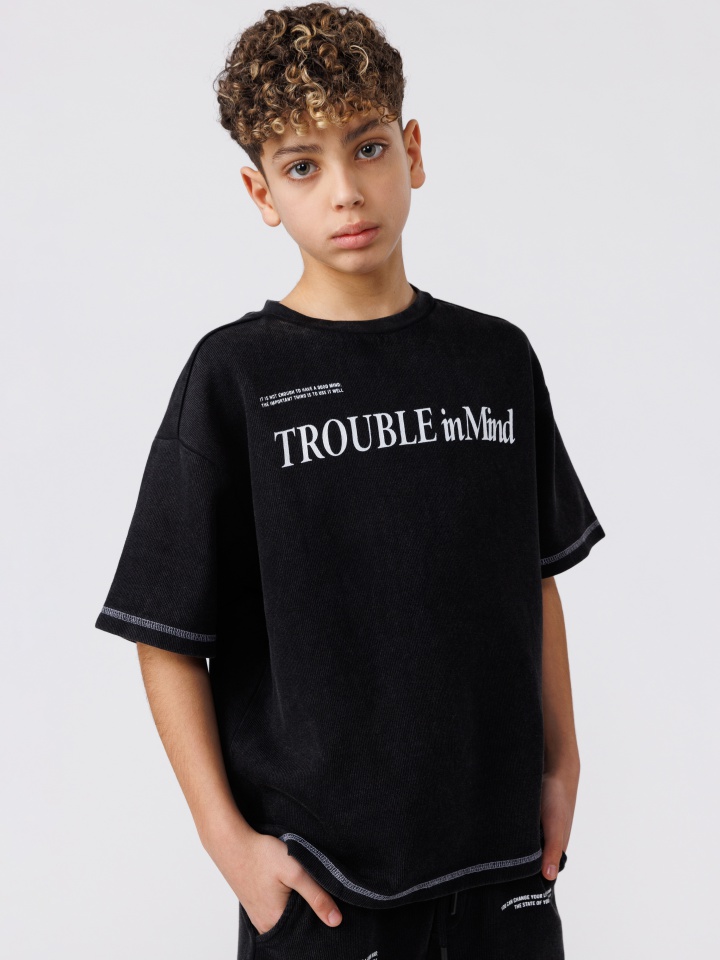 חולצת טישירט לילד TROUBLE IN MIND